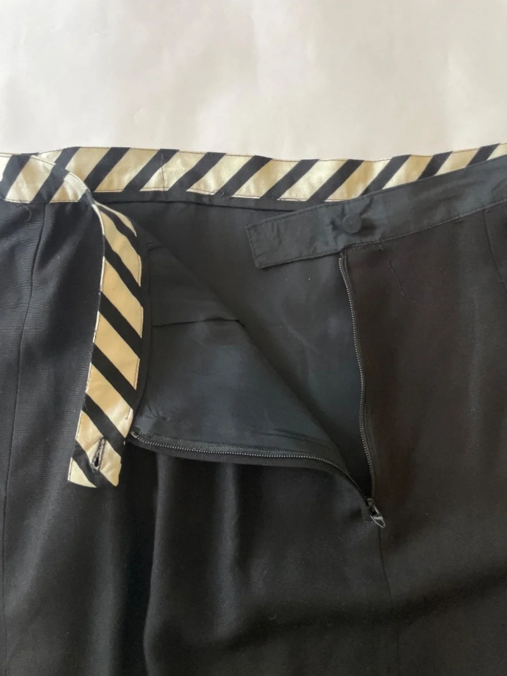 Vintage Christian Dior Blazer Skirt Suit Set Size 16 Black Zebra Stripe, 80s 90s